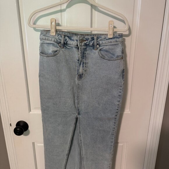 Meshki Acacia Denim Midi Skirt in Light Blue, Size Small - Picture 6 of 7